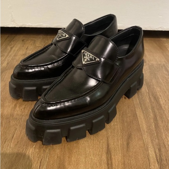 Prada Monolith Pointed Loafers (38) - Picture 2 of 9